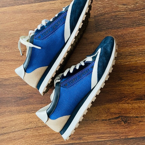 Tory Burch Navy Blue and White Sneakers - Picture 2 of 6